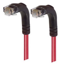 6类直角型RJ45以太网跳线，直角下出线/直角下出线，红，20英尺（6.1米）的图片