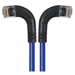6类直角型RJ45以太网跳线，直角左出线/直角右出线，蓝，1英尺（0.3米）的图片